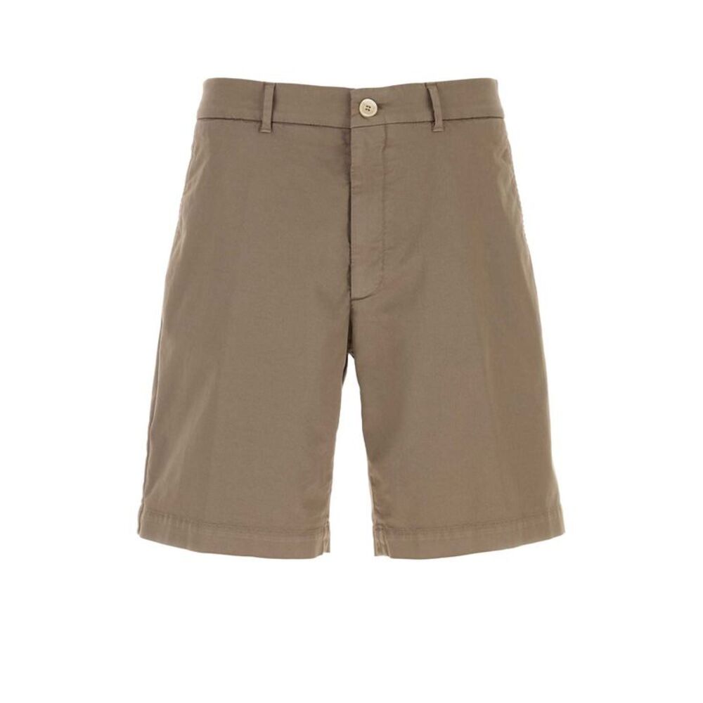 Brunello Cucinelli Men Mud Stretch Cotton Bermuda Shorts